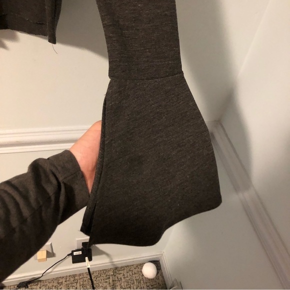 Zara Trafaluc Gray Belle Sleeve Long Sleeve Blouse Size Small - Picture 2 of 8